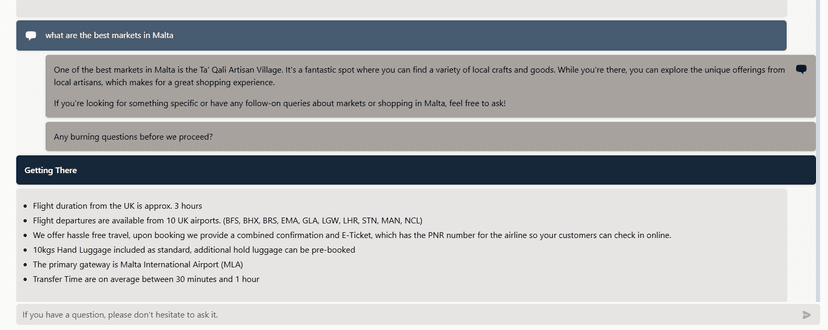 Conversational e-learning screenshot